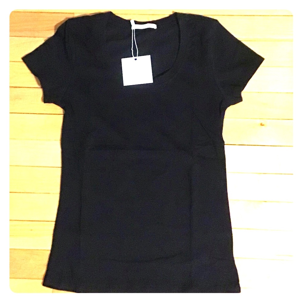 Black fitted short sleeve t shirt - Picture 1 of 2